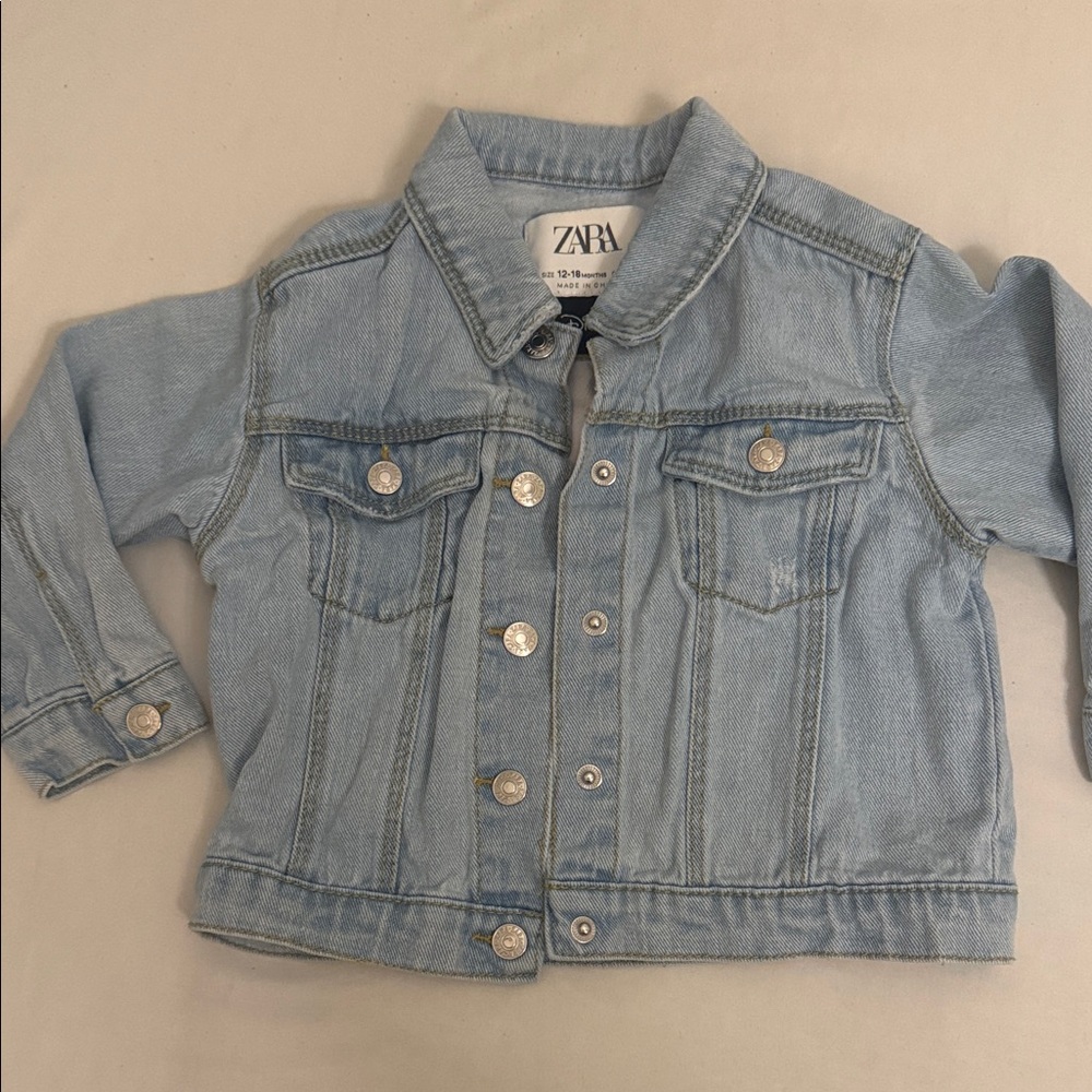 Zara Disney Minnie Mouse Light Blue Denim Jacket